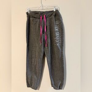Calvin Klein Gray and Pink Relaxed Fit Joggers, size medium